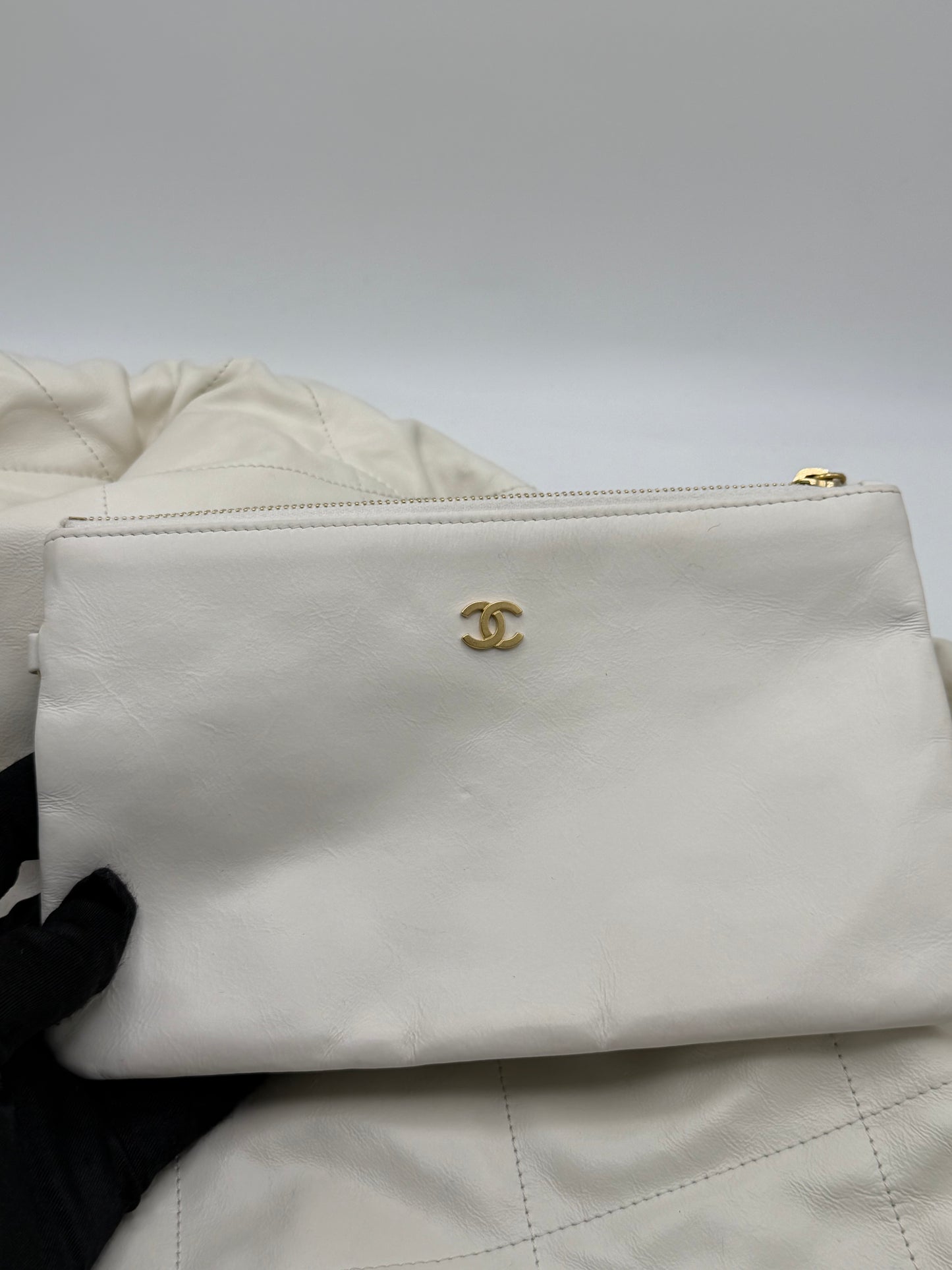 Chanel Shiny Calfskin Quilted Small Chanel 22 White