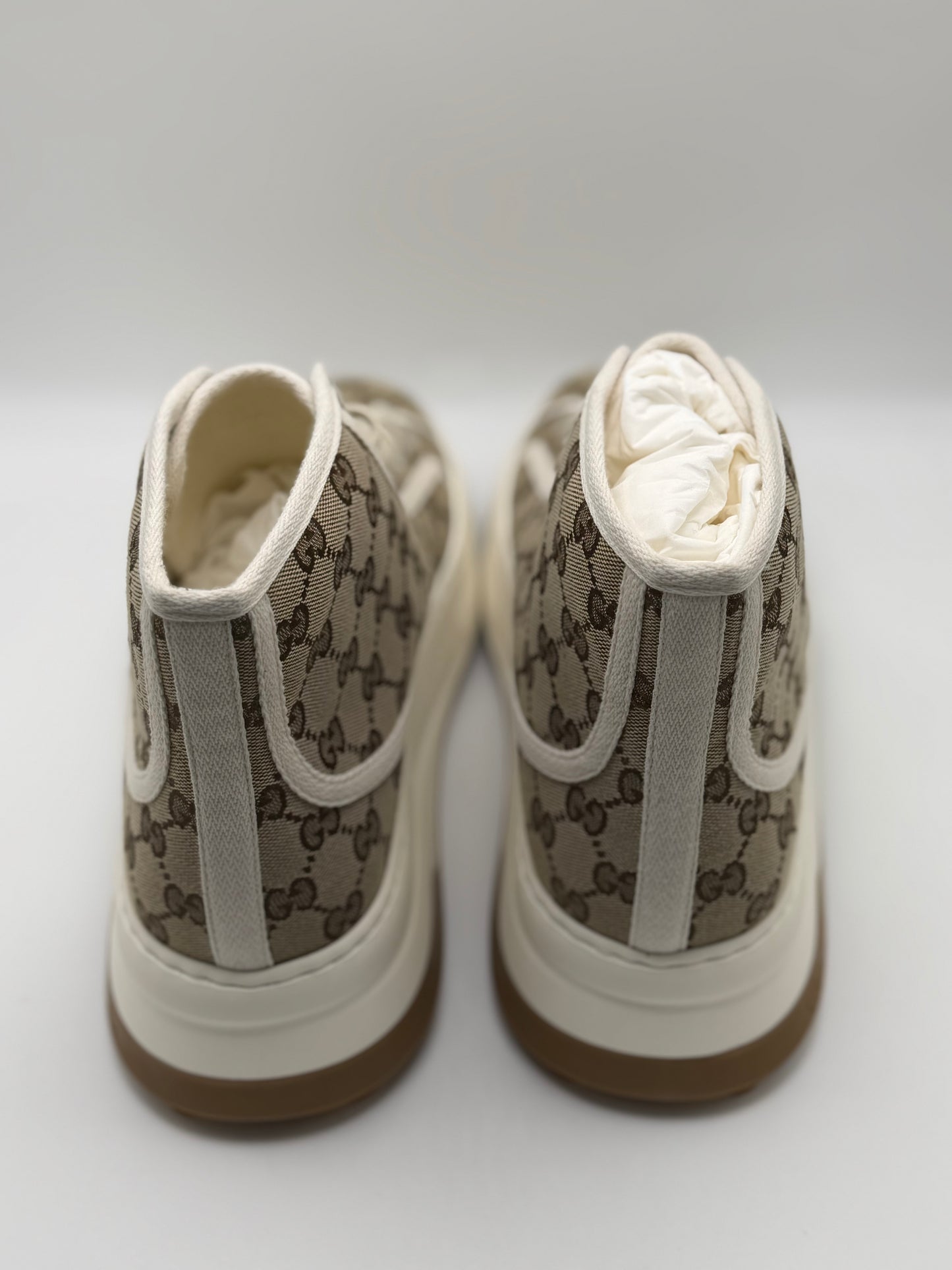 Gucci Mens Beige GG Canvas Tennis 1977 High Top Sneakers 13