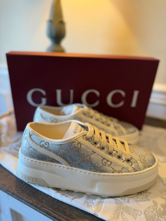 Gucci Silver GG Women’s Sneakers 37