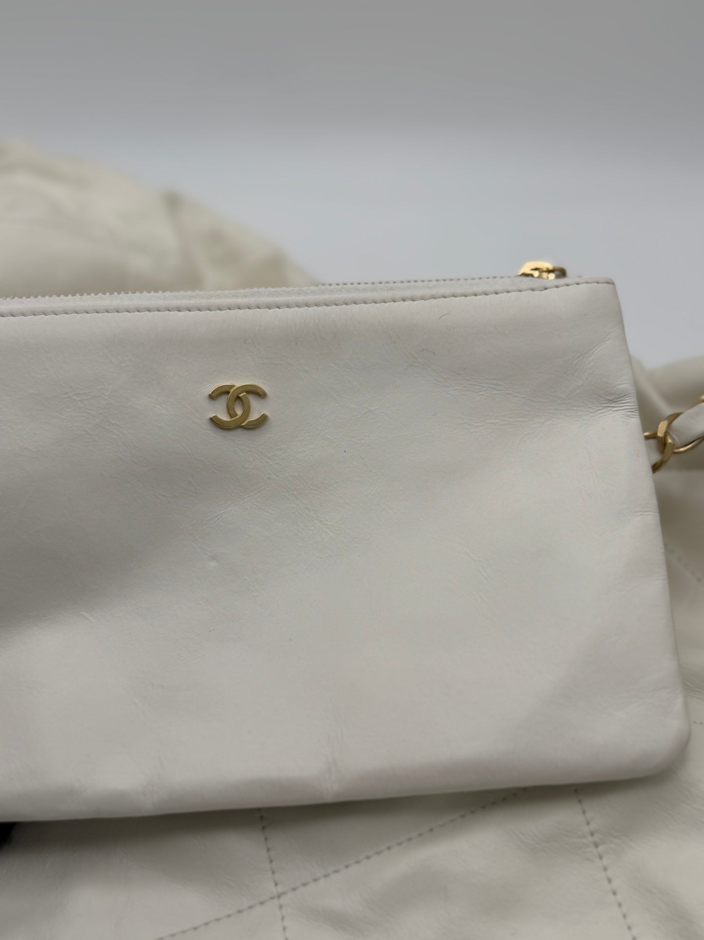 Chanel Shiny Calfskin Quilted Small Chanel 22 White