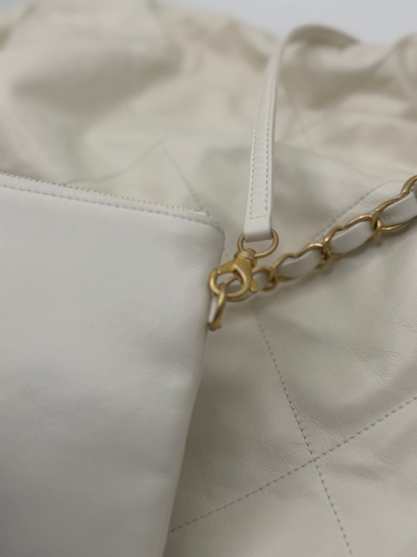 Chanel Shiny Calfskin Quilted Small Chanel 22 White