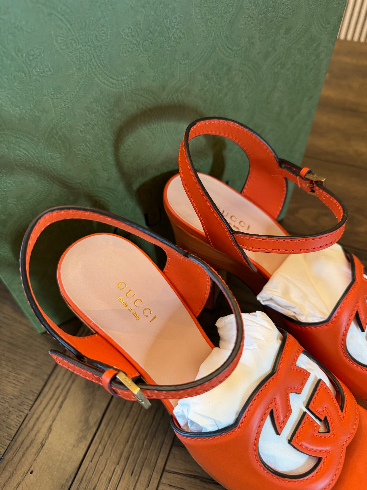 Gucci Interlocking GG Orange Heels