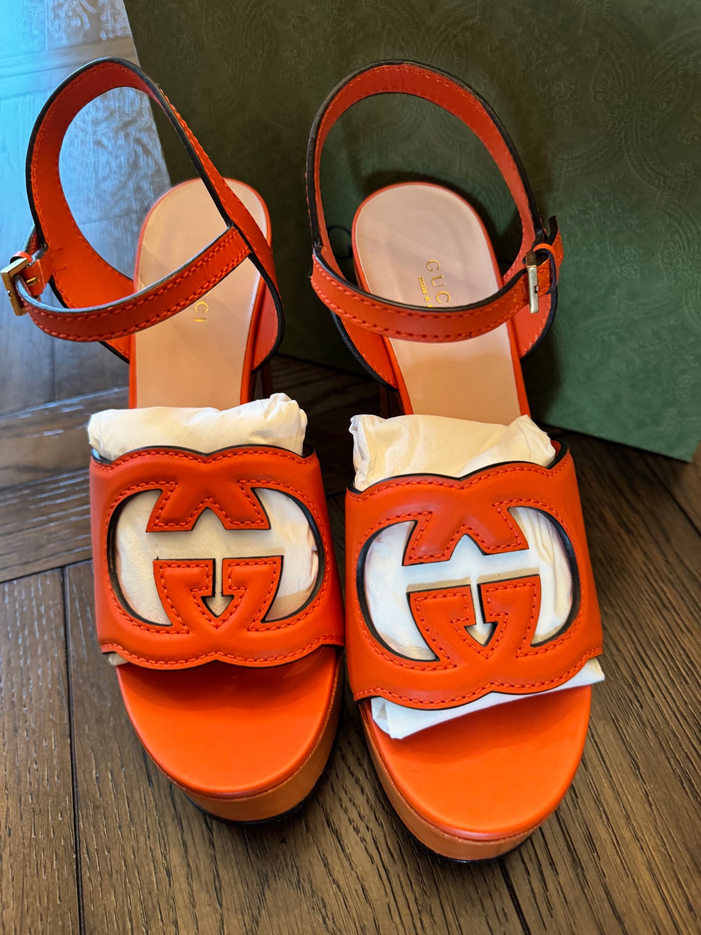 Gucci Interlocking GG Orange Heels