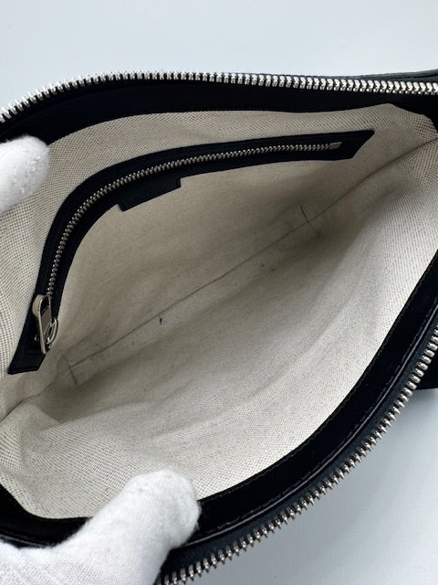 Gucci GG Embossed Small Flat Messenger Bag Black