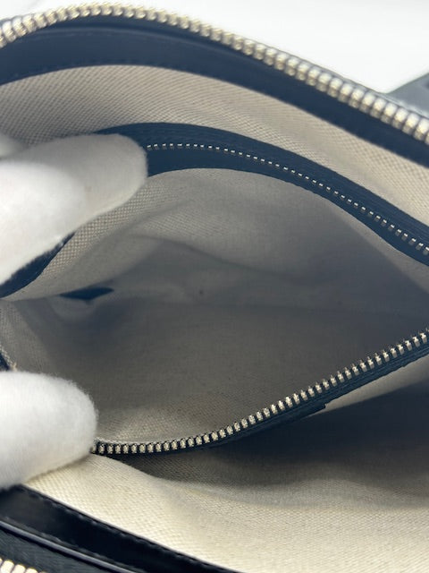 Gucci GG Embossed Small Flat Messenger Bag Black