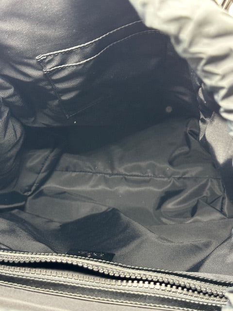 Gucci Techno Canvas Web L'Aveugle Par Amour Embroidered Double Buckle Backpack Black