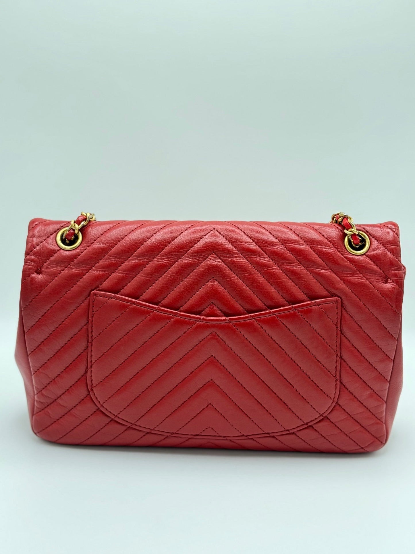 Chanel Lambskin Rock the Corner Chevron Flap Red Bag *SALE*