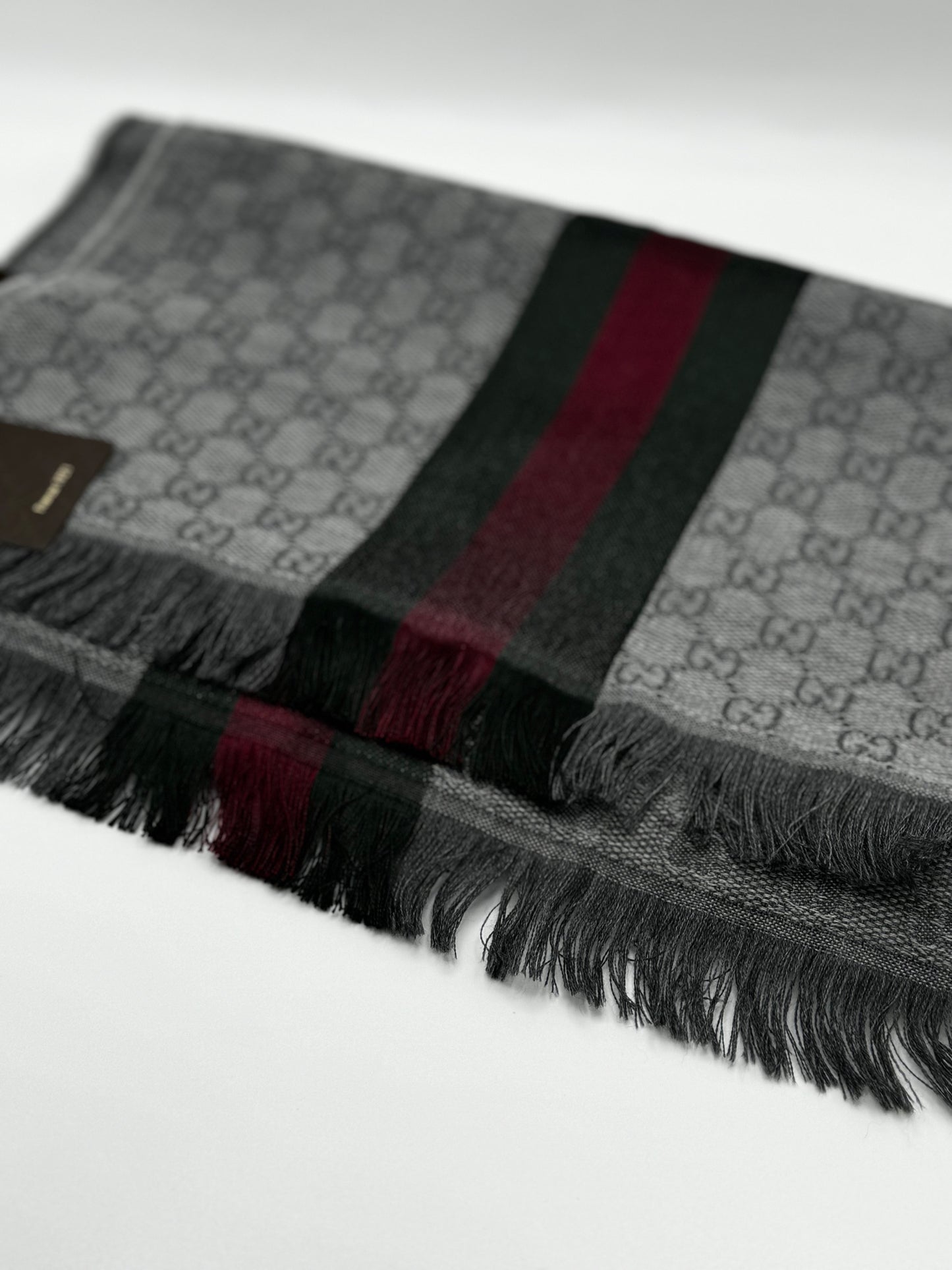 Gucci Wool Web Stipe Monogram Scarf