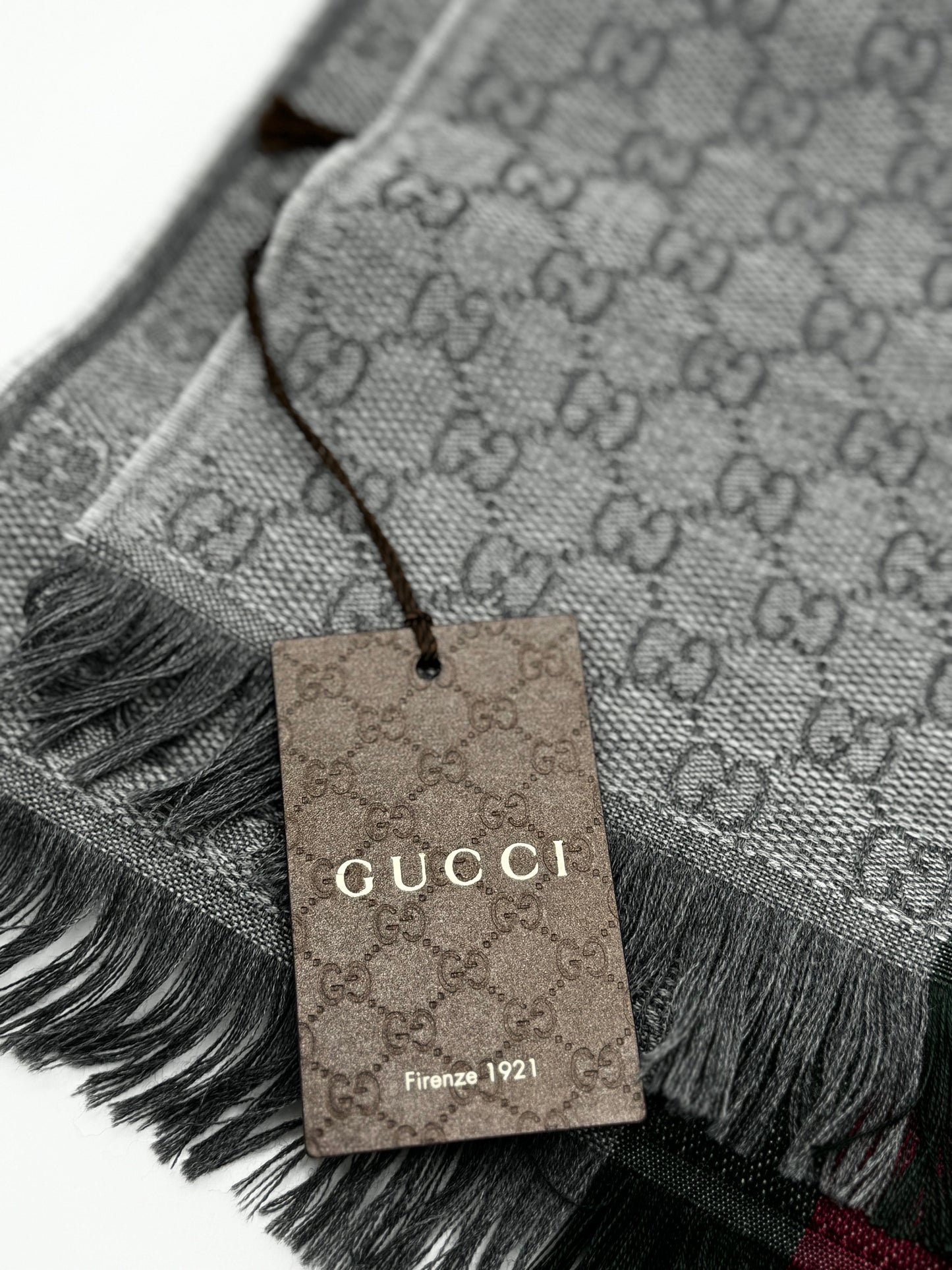 Gucci Wool Web Stipe Monogram Scarf