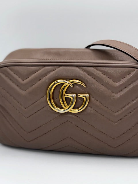 Gucci Matelasse Small GG Marmont Chain Bag Porcelain Rose