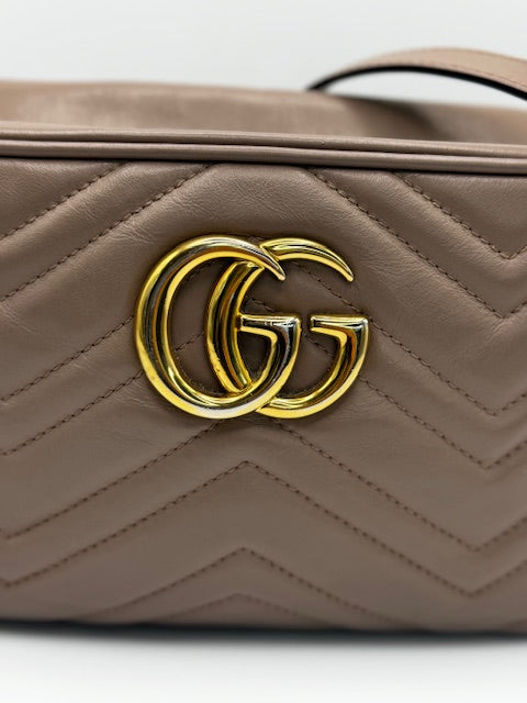 Gucci Matelasse Small GG Marmont Chain Bag Porcelain Rose