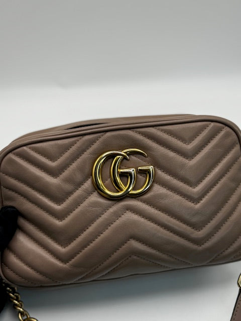 Gucci Matelasse Small GG Marmont Chain Bag Porcelain Rose