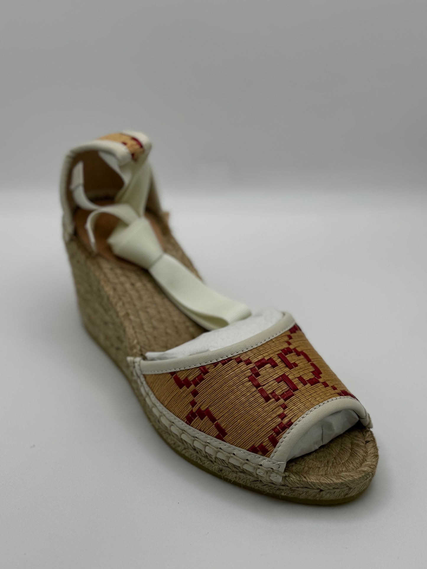 Gucci Woven GG Espadrille Wedge Heel 37