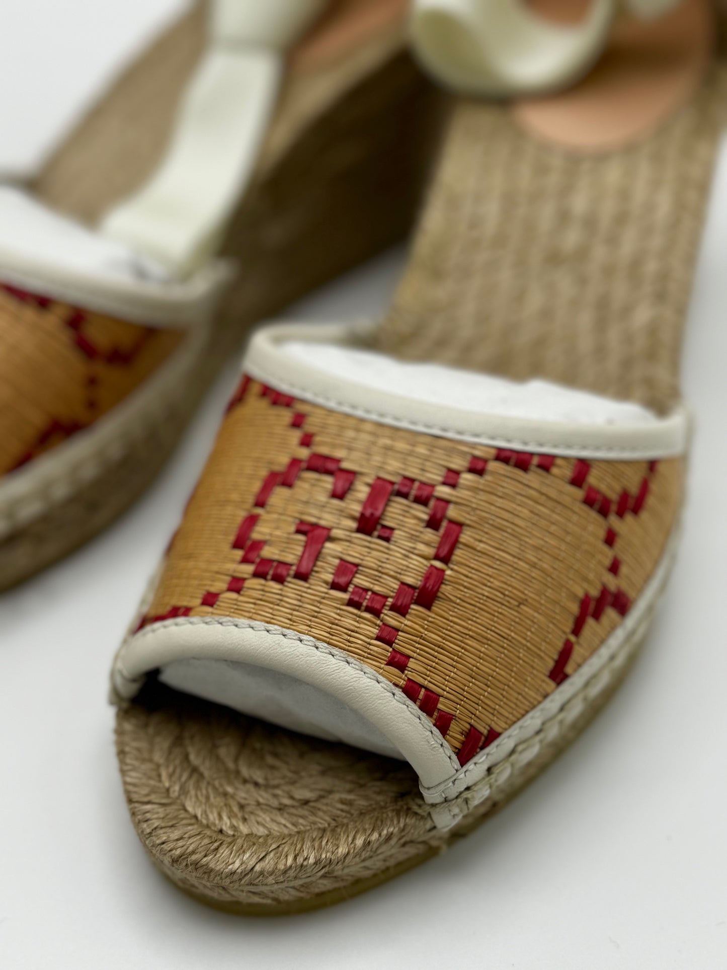 Gucci Woven GG Espadrille Wedge Heel 37