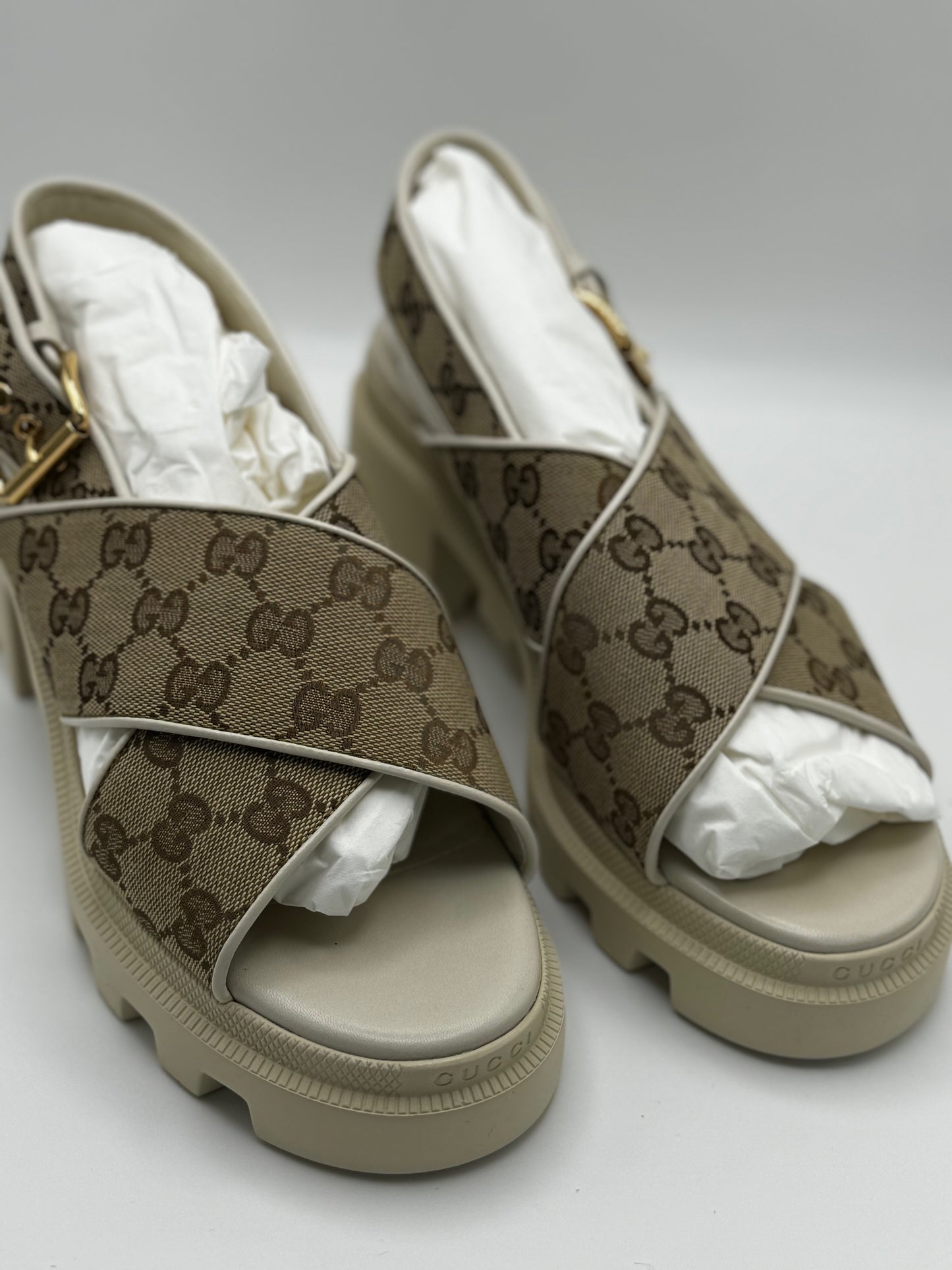 Gucci Monogran Granada Kid Trip Sandals 40