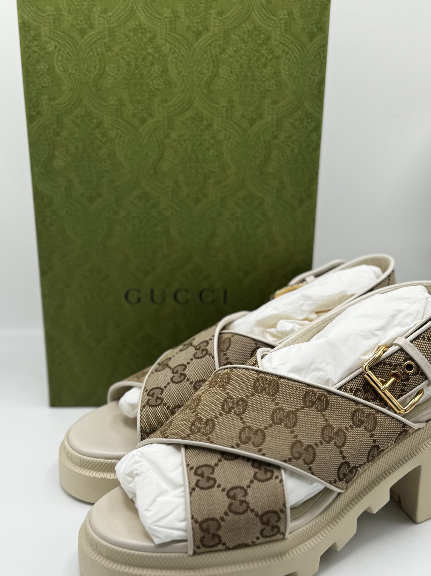 Gucci Monogran Granada Kid Trip Sandals 40