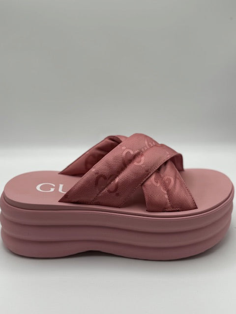 Gucci Pink Platform Slides 38