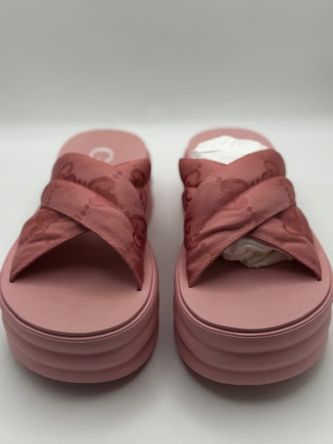 Gucci Pink Platform Slides 38