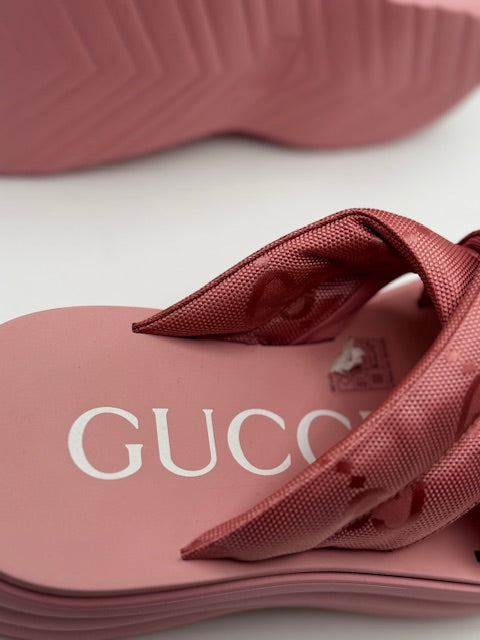 Gucci Pink Platform Slides 38