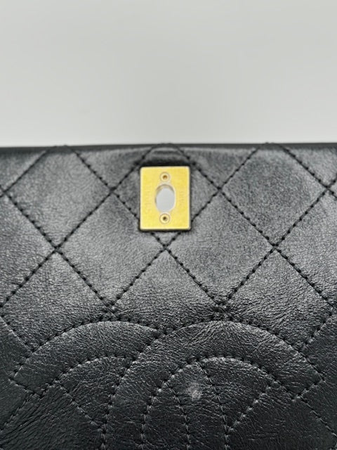 Chanel Chain Stitched Calfskin Flap Bag Medium Black Shoulder bag